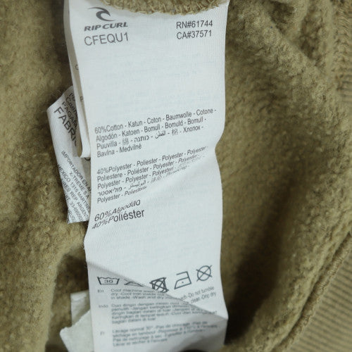 Rip Curl Men's Beige Pullover Hoodie Medium Regular Fit Surf Style