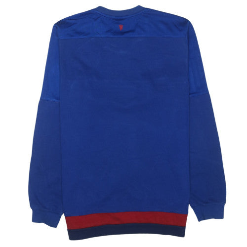 Adidas Men Blue Manchester United Sweatshirt L Crew Neck Fleece