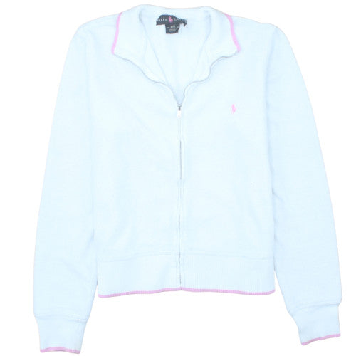 Ralph Lauren Women’s Light Blue Full Zip Hoodie Medium Cotton