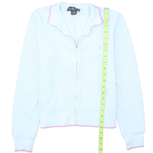 Ralph Lauren Women’s Light Blue Full Zip Hoodie Medium Cotton