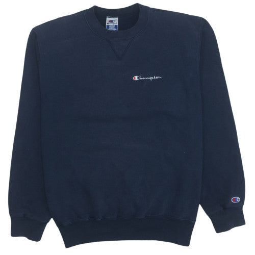 Champion Men's Blue Pullover Sweatshirt Large Crew Neck Fleece Vintage