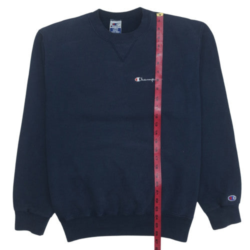 Champion Men's Blue Pullover Sweatshirt Large Crew Neck Fleece Vintage