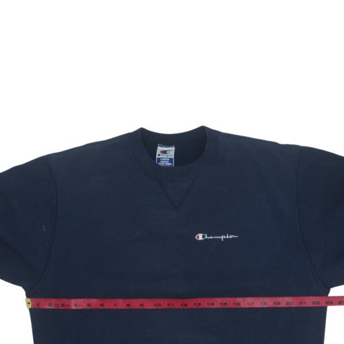 Champion Men's Blue Pullover Sweatshirt Large Crew Neck Fleece Vintage