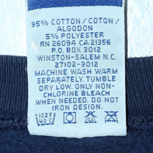 Champion Men's Blue Pullover Sweatshirt Large Crew Neck Fleece Vintage