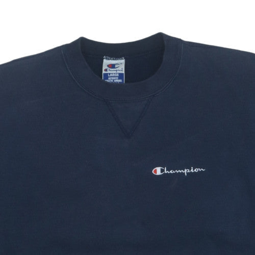 Champion Men's Blue Pullover Sweatshirt Large Crew Neck Fleece Vintage