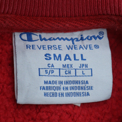 Champion Womens Red Small Reverse Weave Logo Pullover Sweatshirt