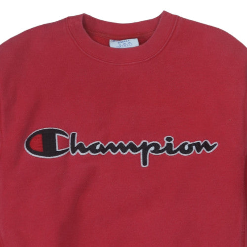 Champion Womens Red Small Reverse Weave Logo Pullover Sweatshirt