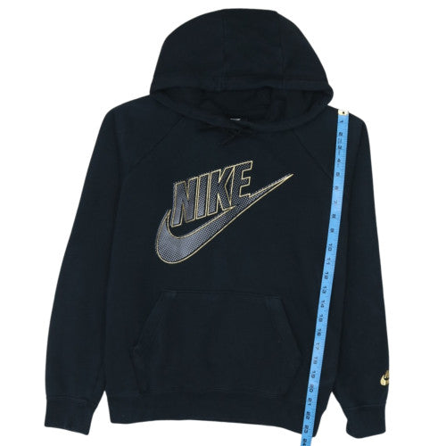 Nike Women's Black Medium Pullover Hoodie with Gold Logo