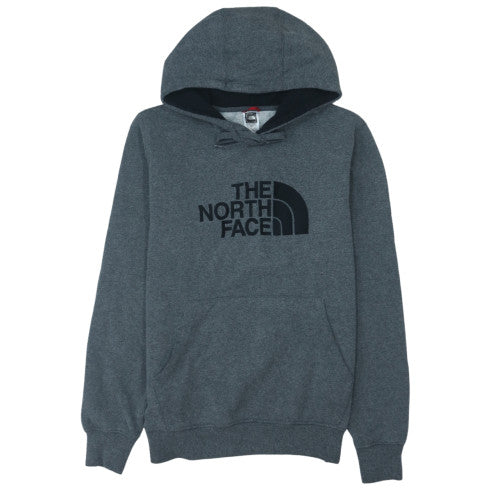 The North Face Men's Grey Pullover Hoodie M Cotton Blend Logo