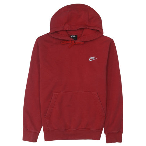 Nike Men's Red Pullover Hoodie M Classic Fleece Sweatshirt