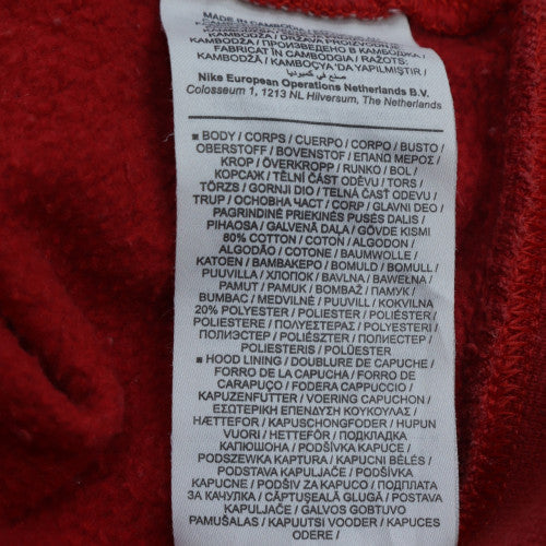 Nike Men's Red Pullover Hoodie M Classic Fleece Sweatshirt