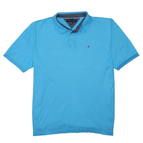 Tommy Hilfiger Men's Blue Regular Fit Cotton 2XL Polo Shirt