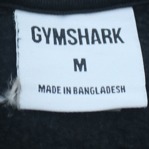 Gymshark Men’s Black Pullover Hoodie Size M Regular Fit Fleece