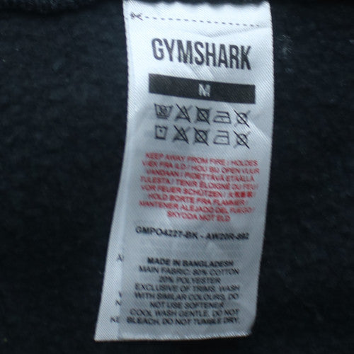 Gymshark Men’s Black Pullover Hoodie Size M Regular Fit Fleece