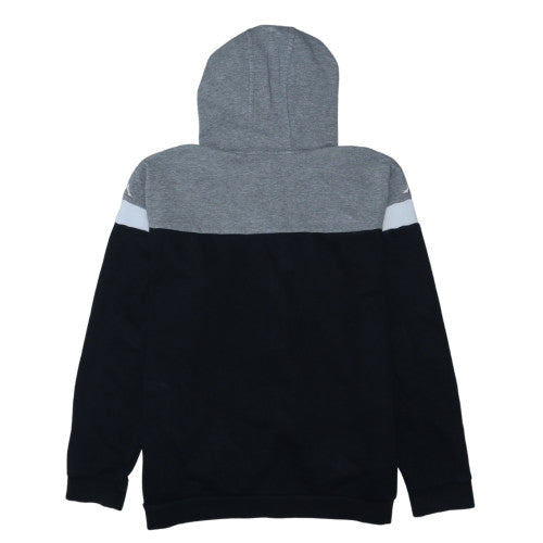 Kappa Men's Grey Black Full Zip Hoodie 2XL Logo Sports Sweatshirt
