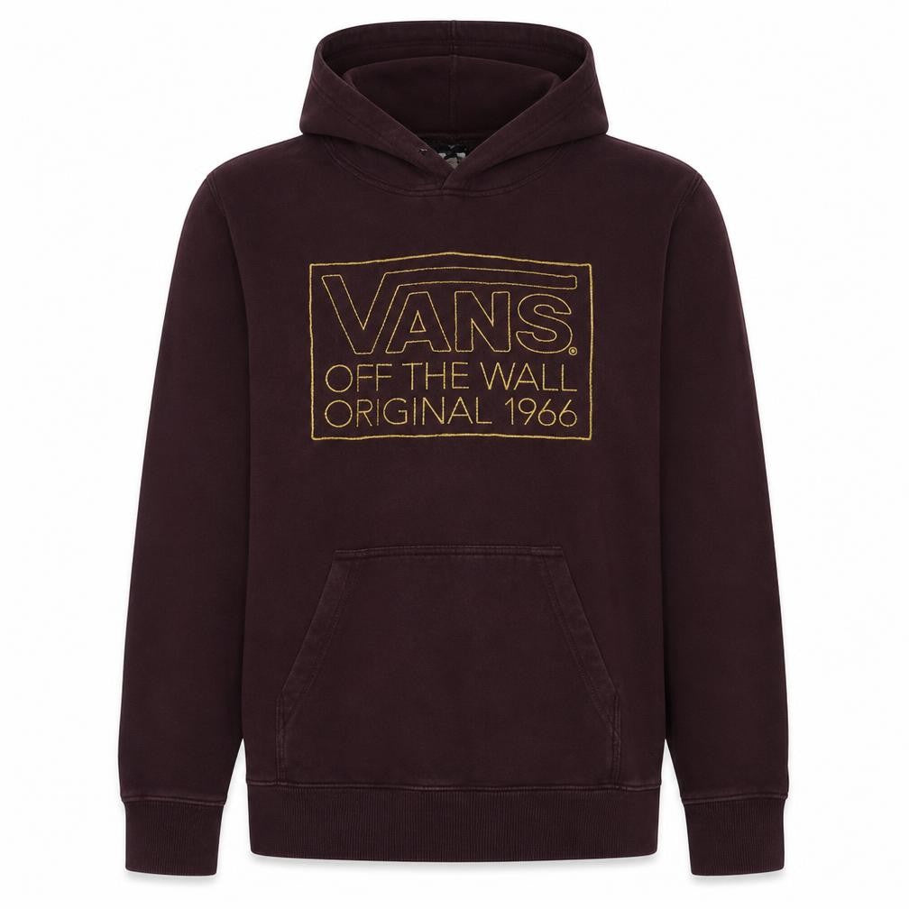Front view of Vans Men's Brown Pullover Hoodie S Regular Fit Graphic Fleece