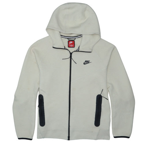 Nike Mens Beige Full Zip Hoodie M Hooded Fleece Sweatshirt
