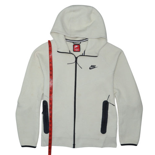 Nike Mens Beige Full Zip Hoodie M Hooded Fleece Sweatshirt