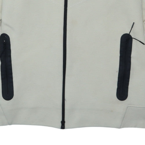 Nike Mens Beige Full Zip Hoodie M Hooded Fleece Sweatshirt