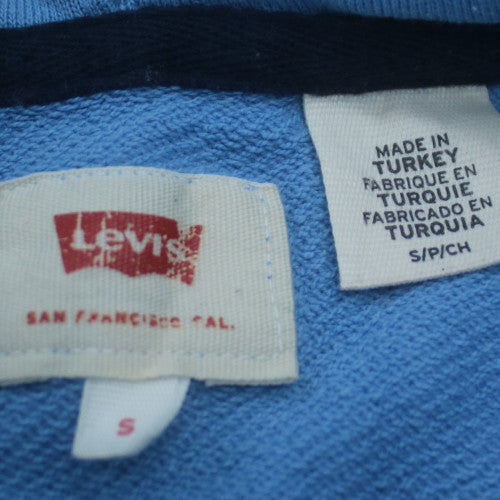 Levi's Men's Blue Pullover Hoodie S Regular Fit Logo Sweatshirt