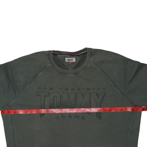 Tommy Jeans Men's Green XXL Regular Fit Graphic Sweatshirt