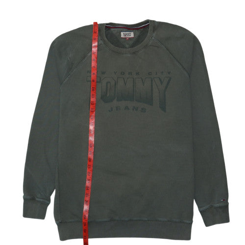 Tommy Jeans Men's Green XXL Regular Fit Graphic Sweatshirt