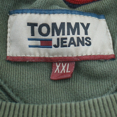 Tommy Jeans Men's Green XXL Regular Fit Graphic Sweatshirt