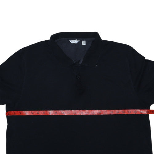 Calvin Klein Men's Black XL Regular Fit Cotton Polo Shirt