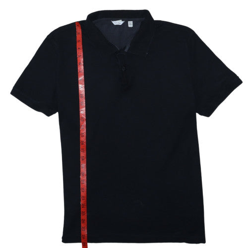 Calvin Klein Men's Black XL Regular Fit Cotton Polo Shirt