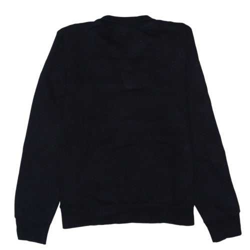 Ellesse Womens Black 1/4 Zip Pullover Sweatshirt UK 14 Logo Cotton Blend