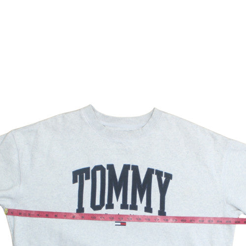 Tommy Jeans Women's Grey Cotton Blend Pullover Sweatshirt Size L