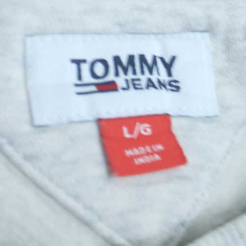 Tommy Jeans Women's Grey Cotton Blend Pullover Sweatshirt Size L