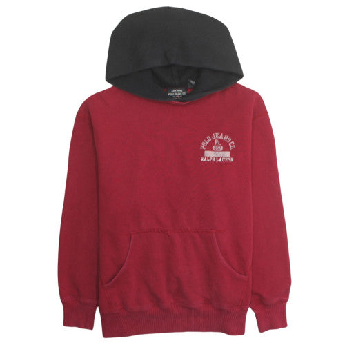 Ralph Lauren Polo Jeans Red Hoodie Men's M Pullover Fleece