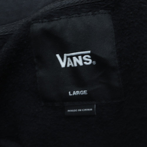 Vans Mens Black Full Zip Hoodie Large Cotton Fleece Skateboarding