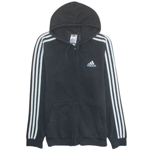 Adidas Men’s Black Full Zip Hoodie Size M Fleece Sportswear