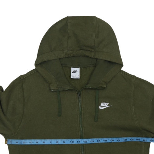 Nike Men Green Full Zip Fleece Hoodie Size S Regular Fit