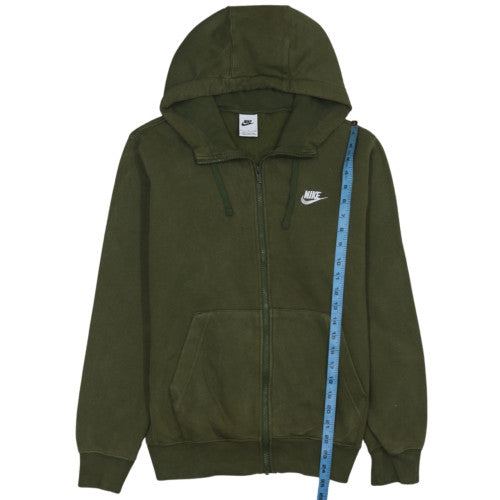 Nike Men Green Full Zip Fleece Hoodie Size S Regular Fit