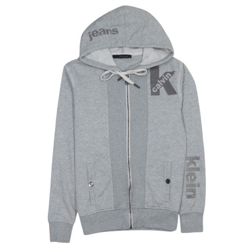 Calvin Klein Jeans Men's Grey Full Zip Hoodie Size S