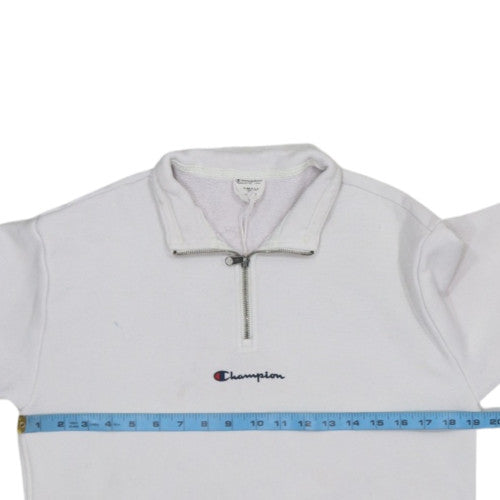 Champion Men's White XS 1/4 Zip Fleece Sweatshirt
