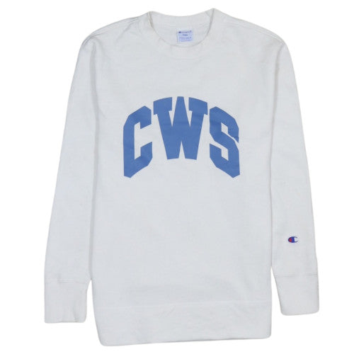 Champion Men's White Crew Neck Sweatshirt CWS Logo Size One Size