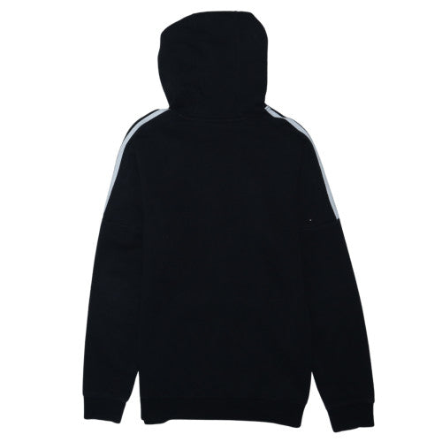Adidas Boys Black Pullover Hoodie Worldwide Sport Logo Size 146