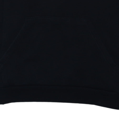 Adidas Boys Black Pullover Hoodie Worldwide Sport Logo Size 146