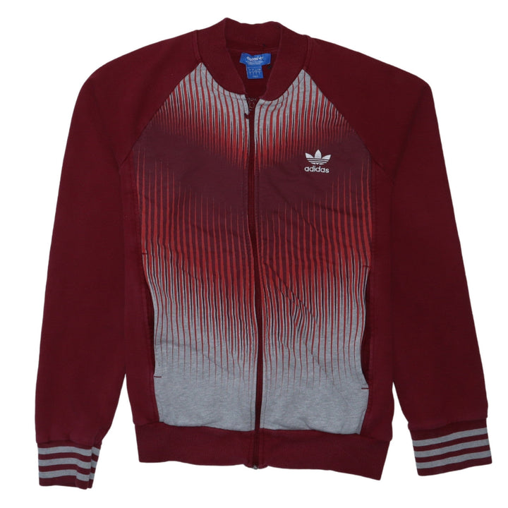 Adidas Men’s Red Full Zip Graphic Sweatshirt L Regular Fit