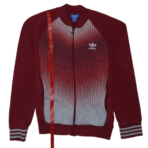 Adidas Men’s Red Full Zip Graphic Sweatshirt L Regular Fit