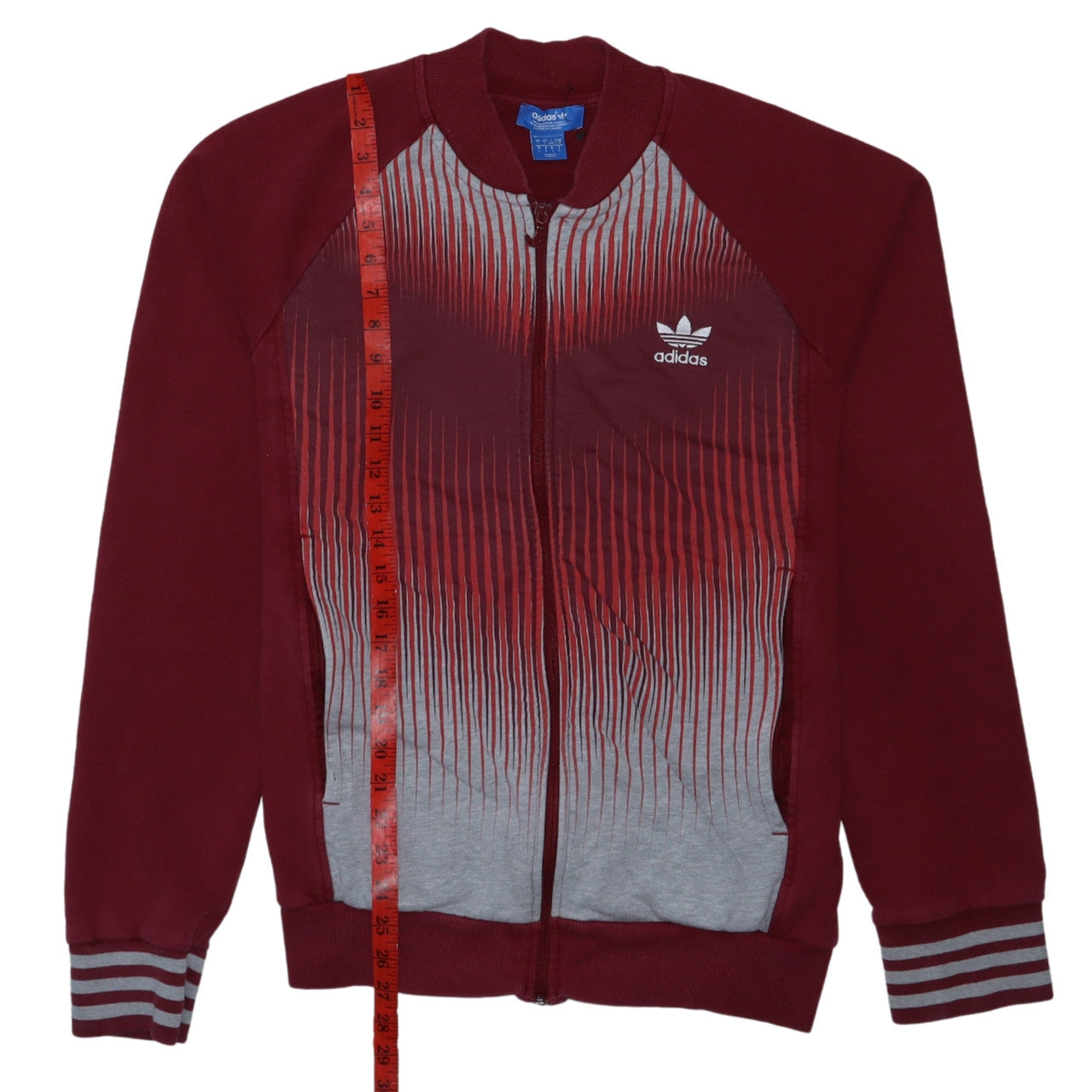 Adidas Men’s Red Full Zip Graphic Sweatshirt L Regular Fit