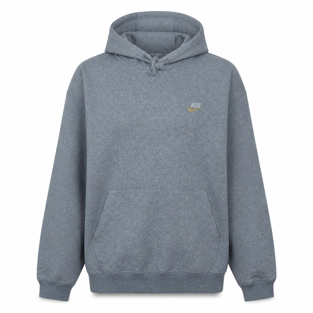Front view of Nike Women's Grey Pullover Hoodie Medium Cotton Blend