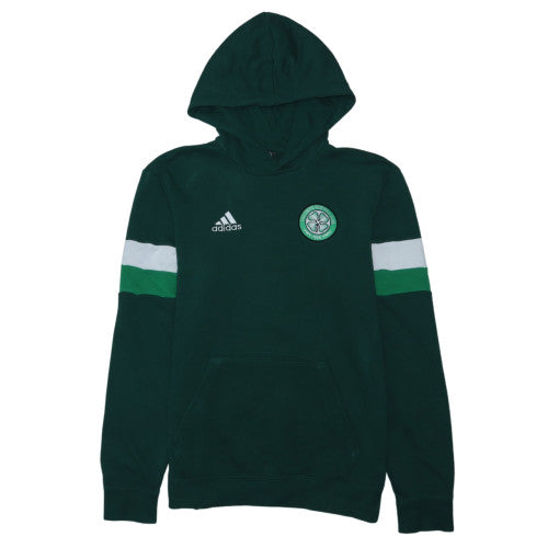 Adidas Men Green Hoodie Small Pullover Celtic Football Graphic