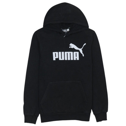 Puma Men's Black Pullover Hoodie Medium Logo Fleece Sweatshirt