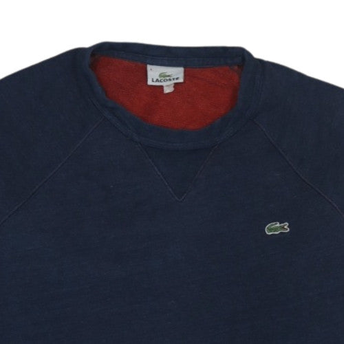 Lacoste Men's Blue Crew Neck Cotton Pullover Sweatshirt M
