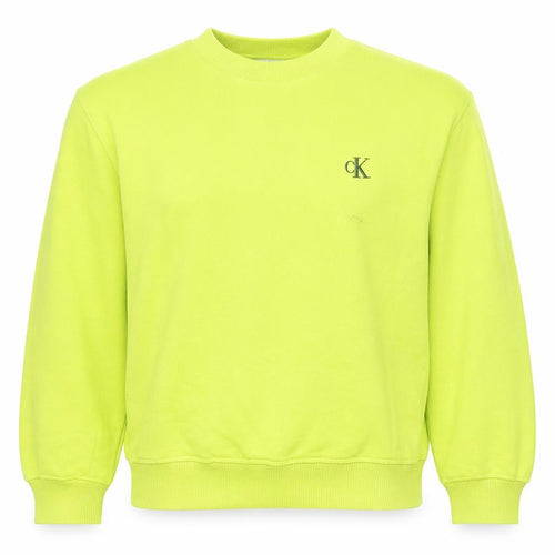 Calvin Klein Jeans Womens Yellow Sweatshirt Size L Logo Crew Neck
